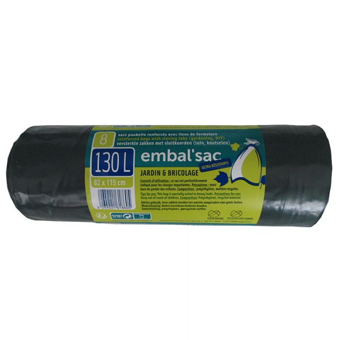P01532 - Sac poubelle Vert 130L 40µ - 100un